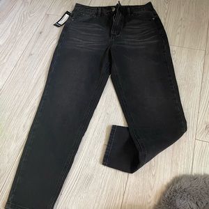 Black nasty gal mom jeans or straight leg